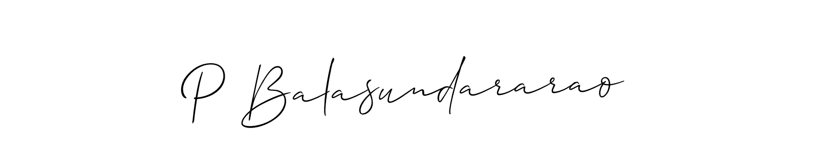 Also we have P Balasundararao name is the best signature style. Create professional handwritten signature collection using Allison_Script autograph style. P Balasundararao signature style 2 images and pictures png