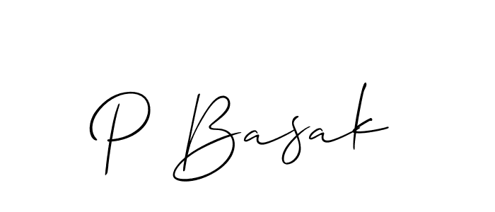 Create a beautiful signature design for name P Basak. With this signature (Allison_Script) fonts, you can make a handwritten signature for free. P Basak signature style 2 images and pictures png