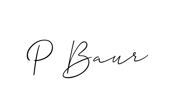 Make a beautiful signature design for name P Baur. With this signature (Allison_Script) style, you can create a handwritten signature for free. P Baur signature style 2 images and pictures png