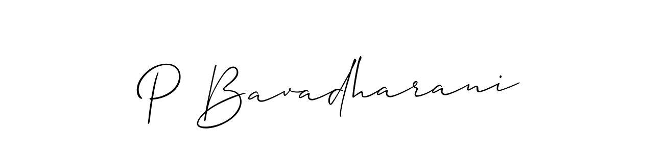 Make a beautiful signature design for name P Bavadharani. Use this online signature maker to create a handwritten signature for free. P Bavadharani signature style 2 images and pictures png