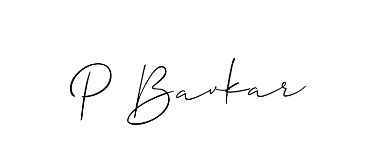 if you are searching for the best signature style for your name P Bavkar. so please give up your signature search. here we have designed multiple signature styles  using Allison_Script. P Bavkar signature style 2 images and pictures png