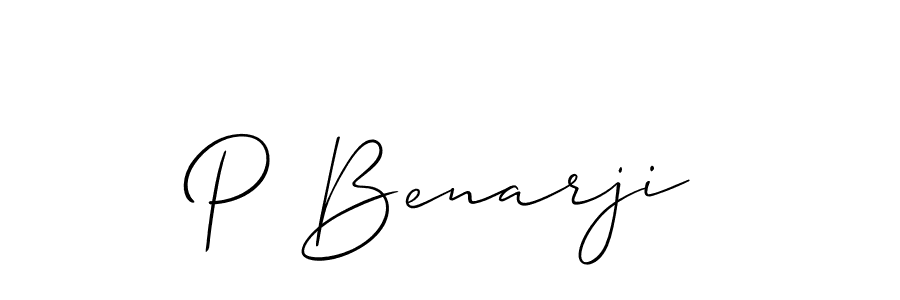 How to make P Benarji signature? Allison_Script is a professional autograph style. Create handwritten signature for P Benarji name. P Benarji signature style 2 images and pictures png
