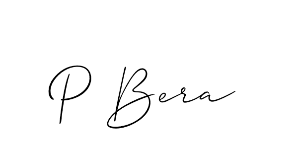 How to make P Bera signature? Allison_Script is a professional autograph style. Create handwritten signature for P Bera name. P Bera signature style 2 images and pictures png