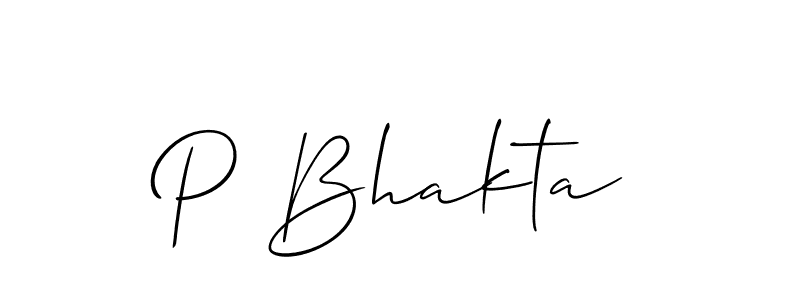Also You can easily find your signature by using the search form. We will create P Bhakta name handwritten signature images for you free of cost using Allison_Script sign style. P Bhakta signature style 2 images and pictures png
