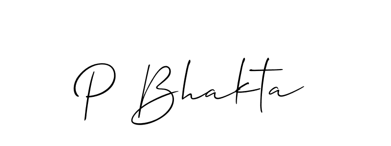 if you are searching for the best signature style for your name P Bhakta. so please give up your signature search. here we have designed multiple signature styles  using Allison_Script. P Bhakta signature style 2 images and pictures png