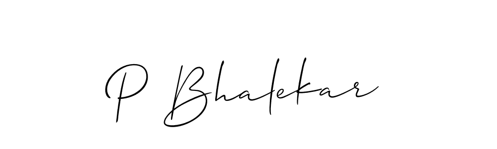 Design your own signature with our free online signature maker. With this signature software, you can create a handwritten (Allison_Script) signature for name P Bhalekar. P Bhalekar signature style 2 images and pictures png