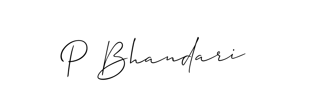 Design your own signature with our free online signature maker. With this signature software, you can create a handwritten (Allison_Script) signature for name P Bhandari. P Bhandari signature style 2 images and pictures png