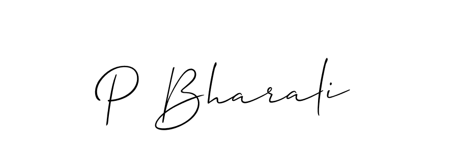 Make a beautiful signature design for name P Bharali. With this signature (Allison_Script) style, you can create a handwritten signature for free. P Bharali signature style 2 images and pictures png