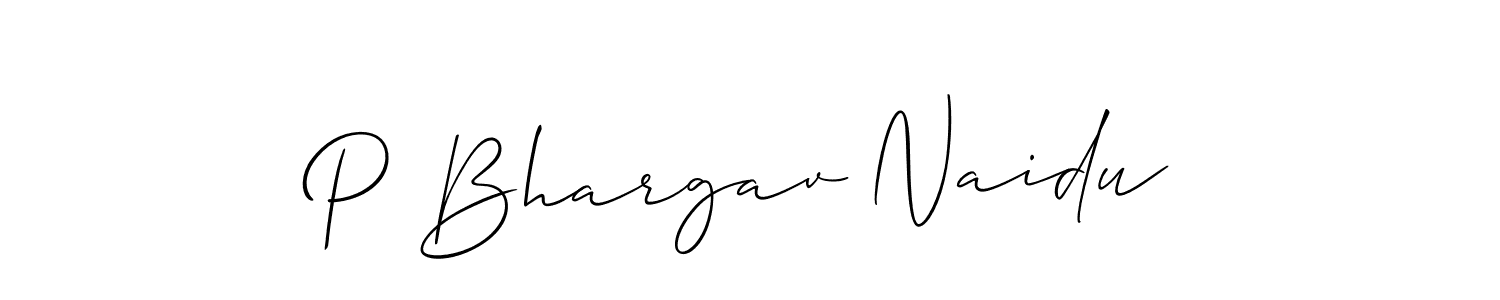 Also You can easily find your signature by using the search form. We will create P Bhargav Naidu name handwritten signature images for you free of cost using Allison_Script sign style. P Bhargav Naidu signature style 2 images and pictures png