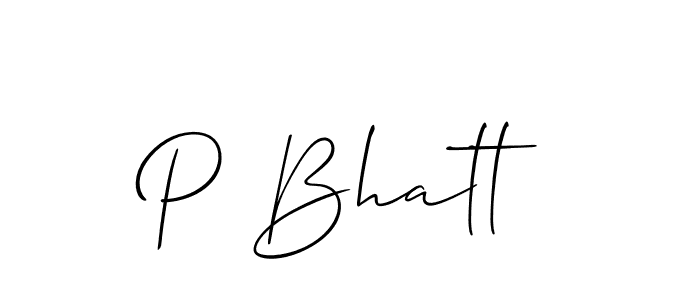 You should practise on your own different ways (Allison_Script) to write your name (P Bhatt) in signature. don't let someone else do it for you. P Bhatt signature style 2 images and pictures png