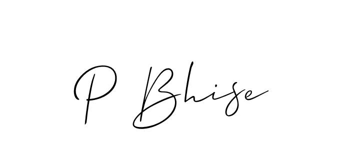 Allison_Script is a professional signature style that is perfect for those who want to add a touch of class to their signature. It is also a great choice for those who want to make their signature more unique. Get P Bhise name to fancy signature for free. P Bhise signature style 2 images and pictures png