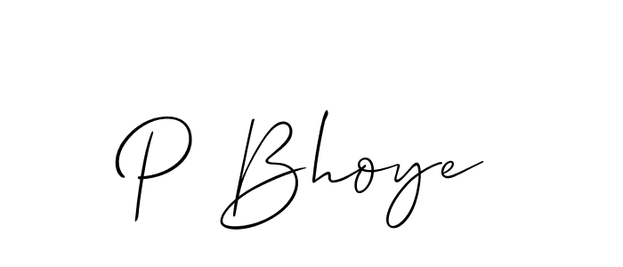 How to make P Bhoye signature? Allison_Script is a professional autograph style. Create handwritten signature for P Bhoye name. P Bhoye signature style 2 images and pictures png