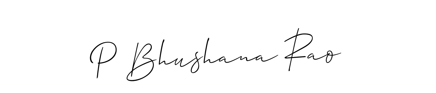 Make a beautiful signature design for name P Bhushana Rao. With this signature (Allison_Script) style, you can create a handwritten signature for free. P Bhushana Rao signature style 2 images and pictures png