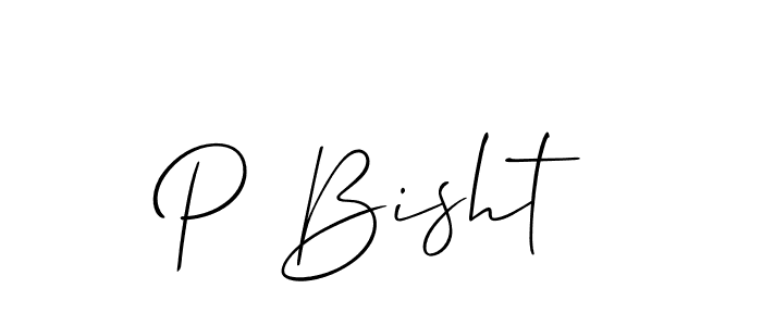 Design your own signature with our free online signature maker. With this signature software, you can create a handwritten (Allison_Script) signature for name P Bisht. P Bisht signature style 2 images and pictures png