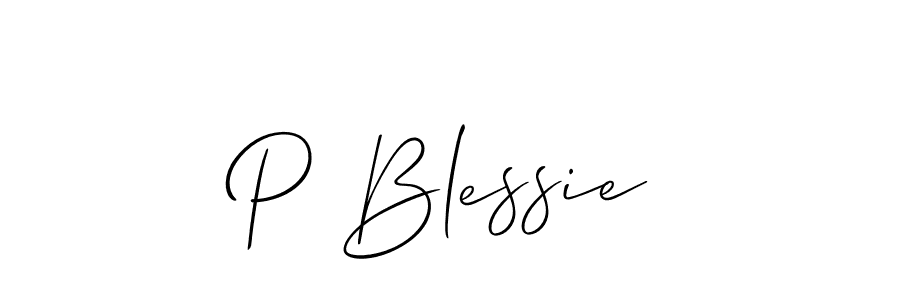 Also we have P Blessie name is the best signature style. Create professional handwritten signature collection using Allison_Script autograph style. P Blessie signature style 2 images and pictures png
