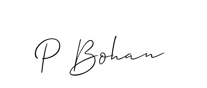 Make a beautiful signature design for name P Bohan. With this signature (Allison_Script) style, you can create a handwritten signature for free. P Bohan signature style 2 images and pictures png