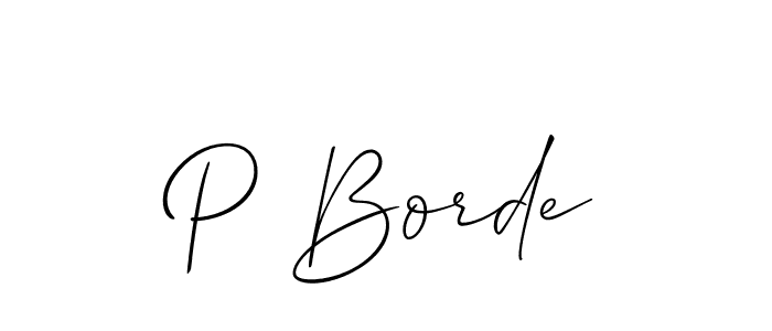 How to Draw P Borde signature style? Allison_Script is a latest design signature styles for name P Borde. P Borde signature style 2 images and pictures png