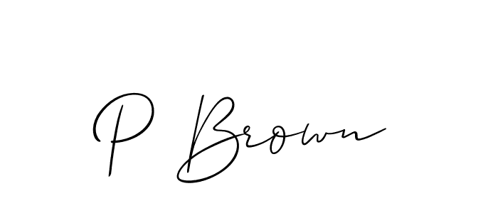 Make a beautiful signature design for name P Brown. With this signature (Allison_Script) style, you can create a handwritten signature for free. P Brown signature style 2 images and pictures png