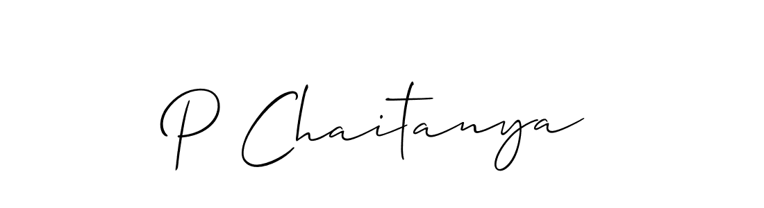 Make a beautiful signature design for name P Chaitanya. With this signature (Allison_Script) style, you can create a handwritten signature for free. P Chaitanya signature style 2 images and pictures png