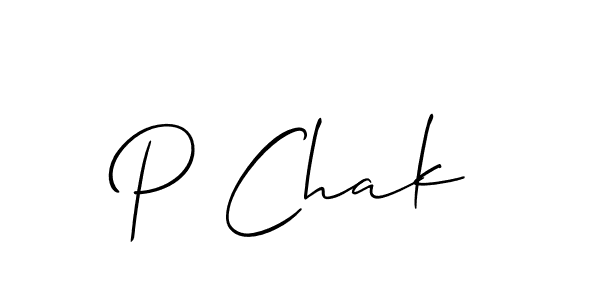 Make a beautiful signature design for name P Chak. With this signature (Allison_Script) style, you can create a handwritten signature for free. P Chak signature style 2 images and pictures png