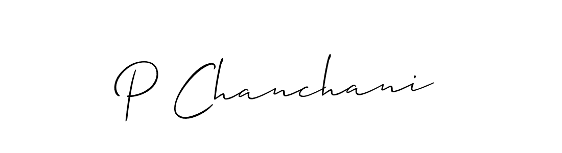 Also we have P Chanchani name is the best signature style. Create professional handwritten signature collection using Allison_Script autograph style. P Chanchani signature style 2 images and pictures png