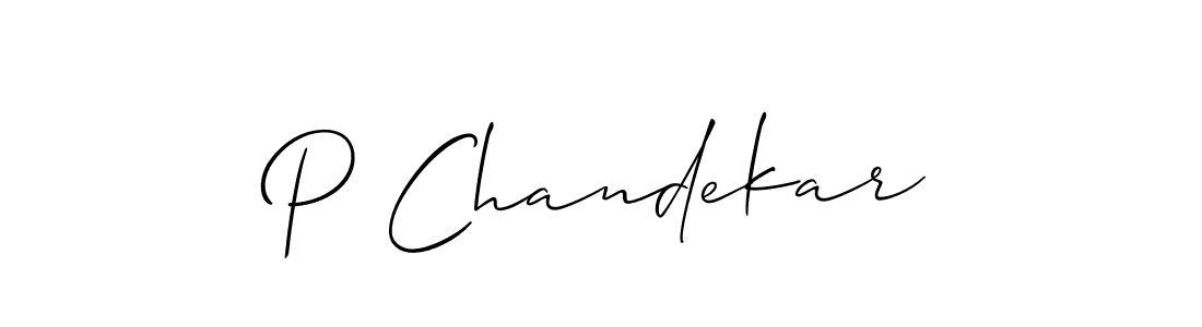 Design your own signature with our free online signature maker. With this signature software, you can create a handwritten (Allison_Script) signature for name P Chandekar. P Chandekar signature style 2 images and pictures png