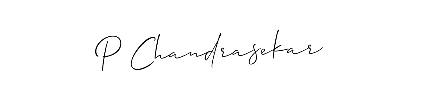 How to make P Chandrasekar signature? Allison_Script is a professional autograph style. Create handwritten signature for P Chandrasekar name. P Chandrasekar signature style 2 images and pictures png
