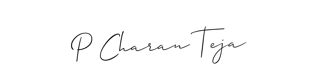 Make a beautiful signature design for name P Charan Teja. With this signature (Allison_Script) style, you can create a handwritten signature for free. P Charan Teja signature style 2 images and pictures png