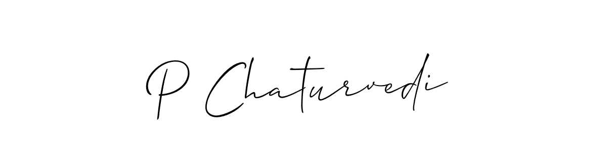 How to make P Chaturvedi signature? Allison_Script is a professional autograph style. Create handwritten signature for P Chaturvedi name. P Chaturvedi signature style 2 images and pictures png