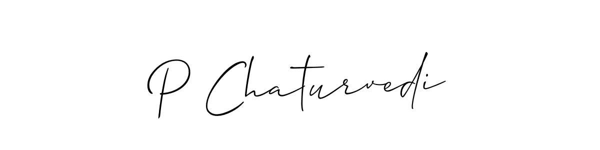 How to make P Chaturvedi signature? Allison_Script is a professional autograph style. Create handwritten signature for P Chaturvedi name. P Chaturvedi signature style 2 images and pictures png