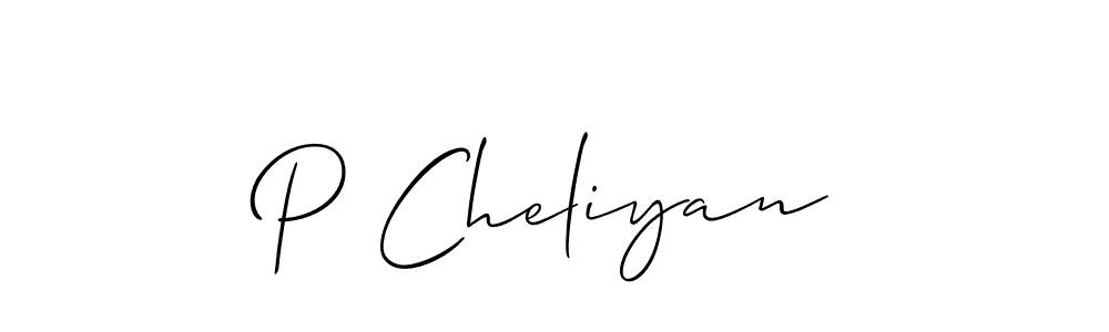 Make a beautiful signature design for name P Cheliyan. With this signature (Allison_Script) style, you can create a handwritten signature for free. P Cheliyan signature style 2 images and pictures png