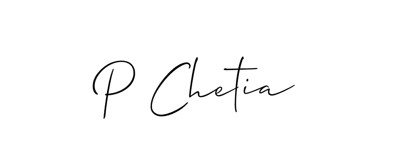 if you are searching for the best signature style for your name P Chetia. so please give up your signature search. here we have designed multiple signature styles  using Allison_Script. P Chetia signature style 2 images and pictures png