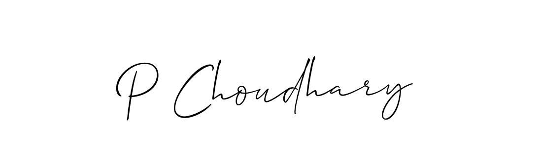 Create a beautiful signature design for name P Choudhary. With this signature (Allison_Script) fonts, you can make a handwritten signature for free. P Choudhary signature style 2 images and pictures png