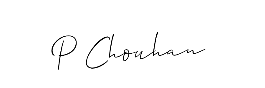 How to make P Chouhan signature? Allison_Script is a professional autograph style. Create handwritten signature for P Chouhan name. P Chouhan signature style 2 images and pictures png