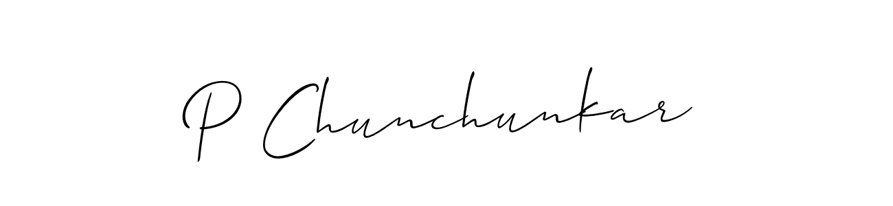 Once you've used our free online signature maker to create your best signature Allison_Script style, it's time to enjoy all of the benefits that P Chunchunkar name signing documents. P Chunchunkar signature style 2 images and pictures png