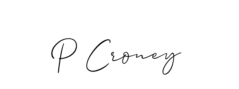 Make a beautiful signature design for name P Croney. With this signature (Allison_Script) style, you can create a handwritten signature for free. P Croney signature style 2 images and pictures png