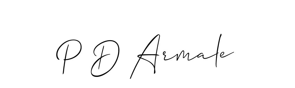 Create a beautiful signature design for name P D Armale. With this signature (Allison_Script) fonts, you can make a handwritten signature for free. P D Armale signature style 2 images and pictures png