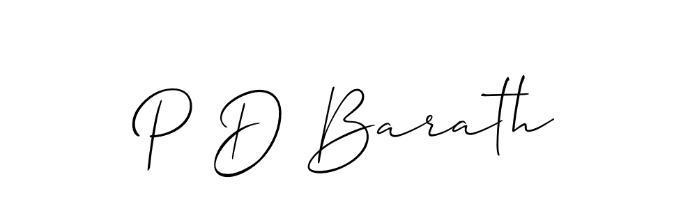 Allison_Script is a professional signature style that is perfect for those who want to add a touch of class to their signature. It is also a great choice for those who want to make their signature more unique. Get P D Barath name to fancy signature for free. P D Barath signature style 2 images and pictures png