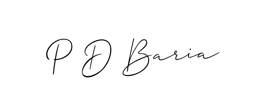 Also You can easily find your signature by using the search form. We will create P D Baria name handwritten signature images for you free of cost using Allison_Script sign style. P D Baria signature style 2 images and pictures png