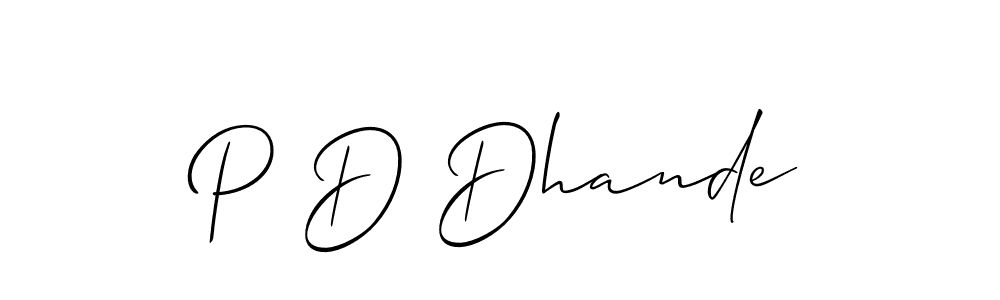 This is the best signature style for the P D Dhande name. Also you like these signature font (Allison_Script). Mix name signature. P D Dhande signature style 2 images and pictures png