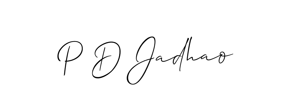This is the best signature style for the P D Jadhao name. Also you like these signature font (Allison_Script). Mix name signature. P D Jadhao signature style 2 images and pictures png