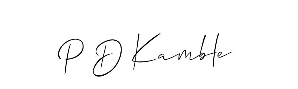 Create a beautiful signature design for name P D Kamble. With this signature (Allison_Script) fonts, you can make a handwritten signature for free. P D Kamble signature style 2 images and pictures png
