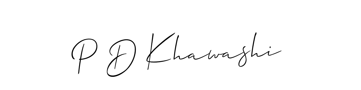 Create a beautiful signature design for name P D Khawashi. With this signature (Allison_Script) fonts, you can make a handwritten signature for free. P D Khawashi signature style 2 images and pictures png