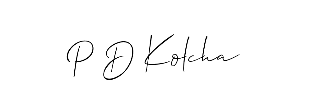 Similarly Allison_Script is the best handwritten signature design. Signature creator online .You can use it as an online autograph creator for name P D Kolcha. P D Kolcha signature style 2 images and pictures png