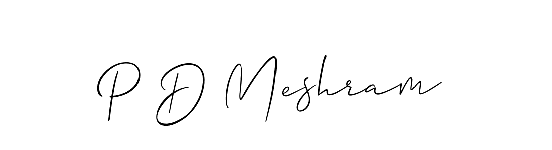 How to make P D Meshram signature? Allison_Script is a professional autograph style. Create handwritten signature for P D Meshram name. P D Meshram signature style 2 images and pictures png