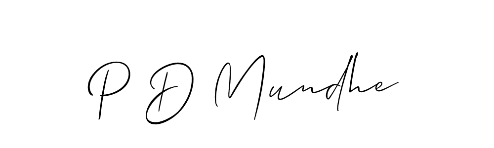 You should practise on your own different ways (Allison_Script) to write your name (P D Mundhe) in signature. don't let someone else do it for you. P D Mundhe signature style 2 images and pictures png
