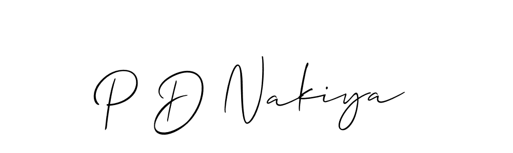 How to make P D Nakiya signature? Allison_Script is a professional autograph style. Create handwritten signature for P D Nakiya name. P D Nakiya signature style 2 images and pictures png