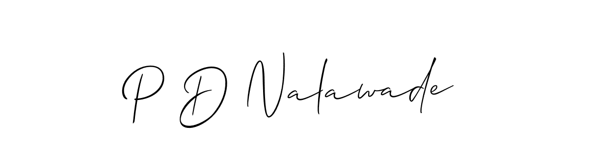 Use a signature maker to create a handwritten signature online. With this signature software, you can design (Allison_Script) your own signature for name P D Nalawade. P D Nalawade signature style 2 images and pictures png