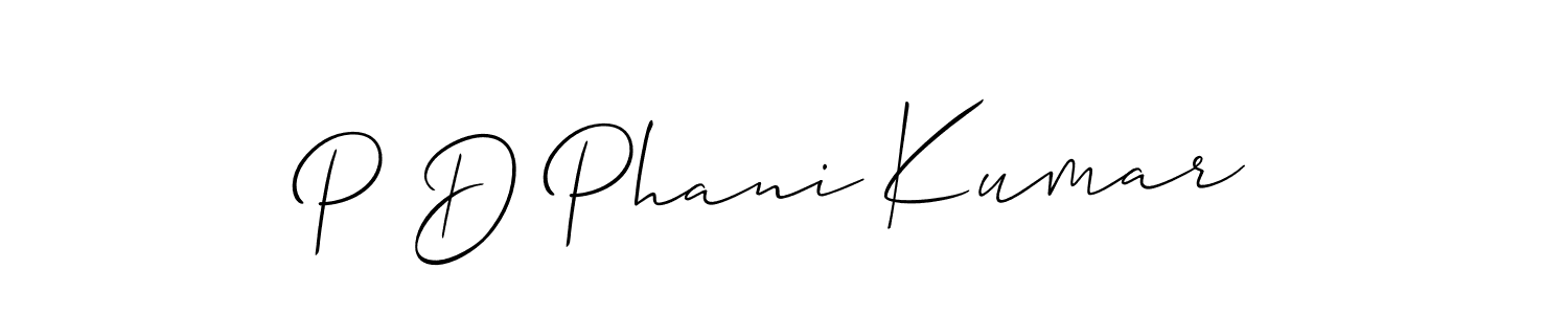Similarly Allison_Script is the best handwritten signature design. Signature creator online .You can use it as an online autograph creator for name P D Phani Kumar. P D Phani Kumar signature style 2 images and pictures png