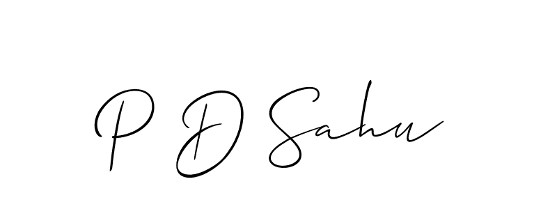 Also we have P D Sahu name is the best signature style. Create professional handwritten signature collection using Allison_Script autograph style. P D Sahu signature style 2 images and pictures png